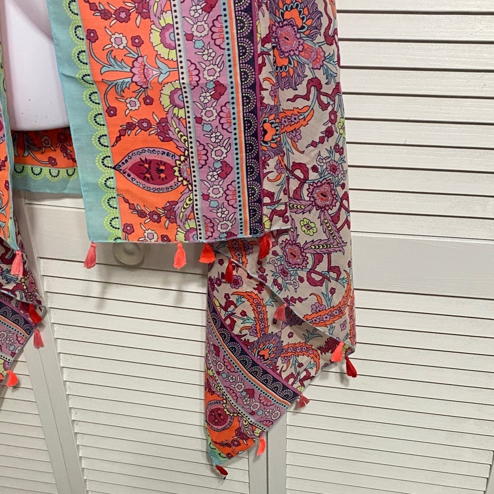 Aldo Colorful Bohemian Scarf with Tassels - Picture 4 of 12